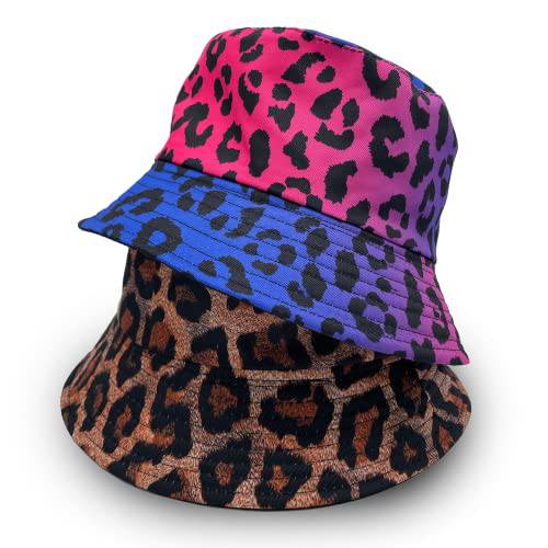 2Pcs 버킷 모자 남성용 여성, 양면 Double-Side-Wear 썬 모자 커플 섬머 여행용 비치 캡