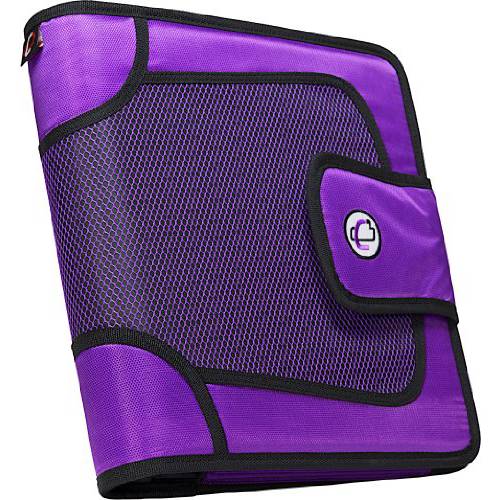 Case-it Open 오픈탭 벨크로 클로져 잠금탭, 탭과 화일 파일을 포함한 2-Inch 바인더, Purple, S-816-PUR