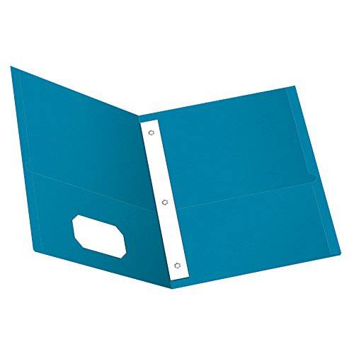 Oxford Two-Pocket 폴더,홀더,화일홀더 w/ 고정장치, 라이트 블루, 레터 사이즈, 25 per 박스 (57701)
