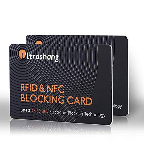 2Pcs RFID 차단 카드, Fuss-free 프로텍트 전체 지갑 쉴드, 신용 카드 보호 NFC 뱅크 차변 막이,차단, 신원 도용 예방 Passport 여행용 세큐리티 (Ver. 2.0)