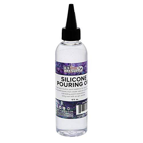 U.S. Art Supply 실리콘 Pouring 오일 - 6-Ounce - 100 실리콘 for Dramatic Cell Creation in 아크릴 페인트 물감