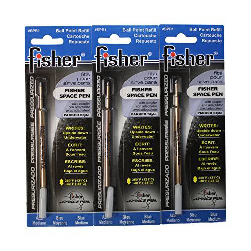 Fisher  스페이스 펜 SPR1, 리필용 Bullet, 블루, 3 피스