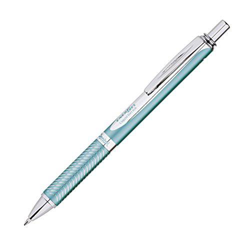 펜텔 EnerGel Alloy RT 프리미엄 젤 잉크 펜, 0.7mm, 아쿠아마린 Barre,l 검정 잉크, 1 Pack BL407LSBPA
