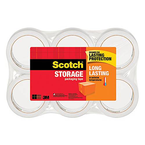 Scotch 오래가는 보관 정리 포장 패키징 테이프, 1.88 Inches X 54.6 Yards, 6 Rolls (3650-6)