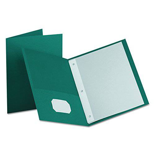 Oxford Two-Pocket Portfolios w/ 3-Tang 고정장치, 청록색, 레터 사이즈, 25 per 박스, (57755EE)