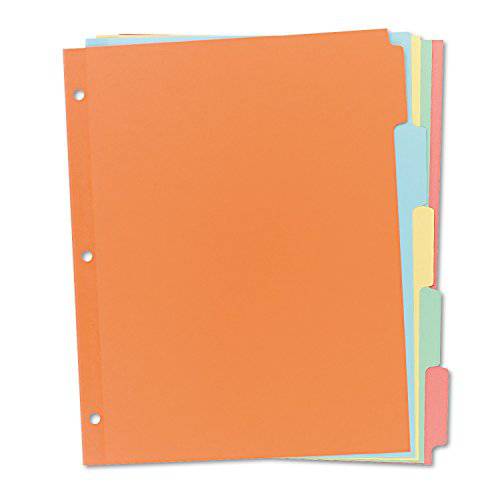Avery 11508 Write& Erase Plain-Tab 용지,종이 디바이더, 5-Tab, 레터, 다양한색 (박스 of 36 세트)