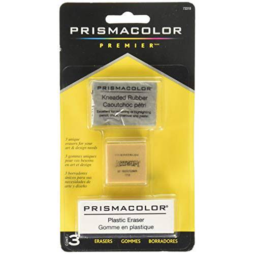 Prismacolor Premier Kneaded, ArtGum and 플라스틱 지우개, 3 Pack