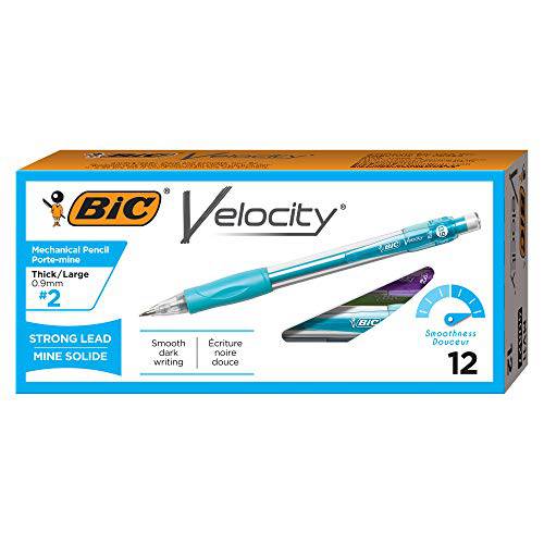BIC Velocity Original, 오리지날 샤프, 샤프 펜슬, 두꺼운 포인트 (0.9mm), 12-Count