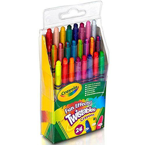 Crayola 재미있는 효과 미니, 미니사이즈 돌려서사용하는 돌돌이 크레용,크레파스 24-Count 1 Pack