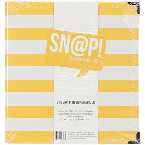 Simple Stories Snatp 줄무늬 디자이너 바인더, 6 x 8, Yellow