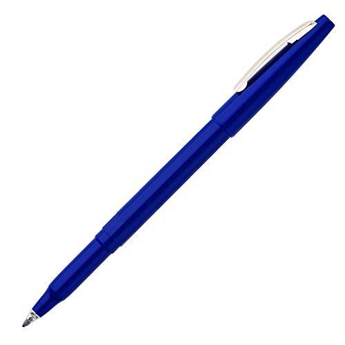 Pentel  롤링 라이터 펜, 0.8 Millimeter 쿠션 볼 팁, 블루 잉크, 박스 of 12 (R100-C)