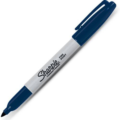 Sharpie 파인포인트팁, 가는 심, 가는 촉 영구 마커펜, 싸인펜 네이비 블루, 1 Each