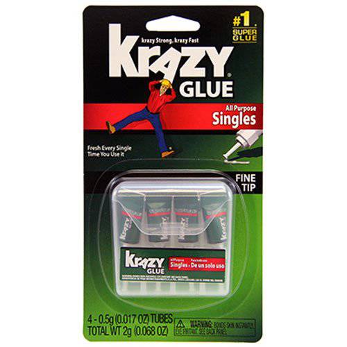 All Purpose Krazy Glue KG58248SN Krazy 글루,접착제 다용도, 다목적 싱글, 0.5 oz. Tubes, 다양한색, 4 Count
