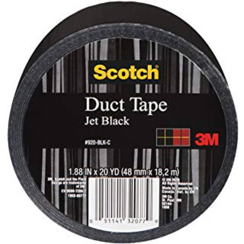 Scotch  덕트테이프, 강력 접착 테이프, Jet 블랙, 1.88-Inch by 20-Yard - 920-BLK-C