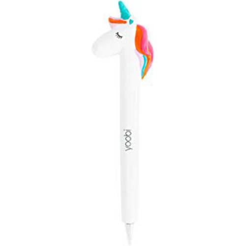 Yoobi  화이트 Unicorn 볼펜 2-Pack 펜 | 세트 of 2 | Fun, 트렌디 필기 학교, 데스크, Work | 블랙 잉크 | 0.8mm 미디엄 팁 (YOOB3192249)