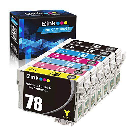E-Z Ink ( TM) 재충전,재생산 잉크카트리지, 프린트잉크 교체용 Epson 78 T078 to 사용 Artisan 50 스타일러스 포토 R260 R280 R380 RX580 RX595 RX680 프린터 (7 팩)