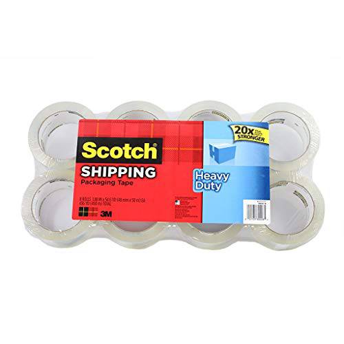 Scotch  헤비듀티 배송 포장, 패키징 테이프, 1.88 인치 x 54.6 Yards, 8 Rolls (3850-8), 436YD (400 M)