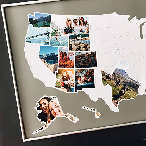 USA 포토 맵 - 50 States 여행용 맵 - Fits 24 x 36 in 프레임 - Made from 플렉시블 플라스틱