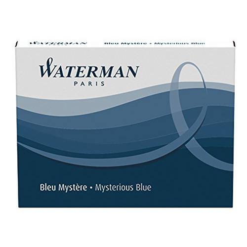 Waterman  만년필 잉크 카트리지, 롱, Mysterious 블루, 8 Count