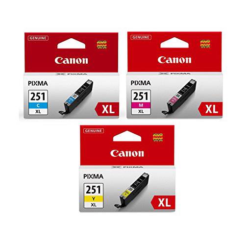 캐논 CLI-251XL Cyan, Magenta, Yellow 컬러 잉크 카트리지 세트 - CLI251XL CMY 세트