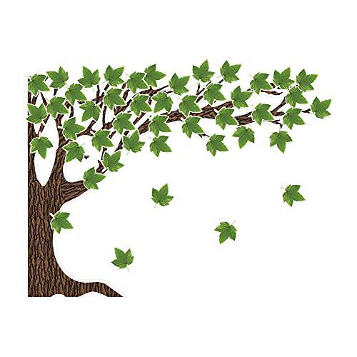 Schoolgirl 스타일 삼림지 Whimsy 게시판 SetLarge 6-Piece 트리 Cutout 그린 Leaves 게시판S, 칠판, 벽면 장식, 교실 데코,장식 (49 PC)