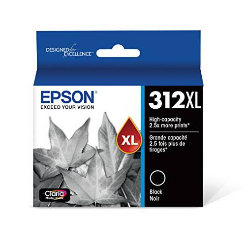 EPSON T312 Claria 포토 HD 잉크 하이 용량 포토 블랙 카트리지 (T312XL120-S) 셀렉트 Epson Expression 포토 프린터