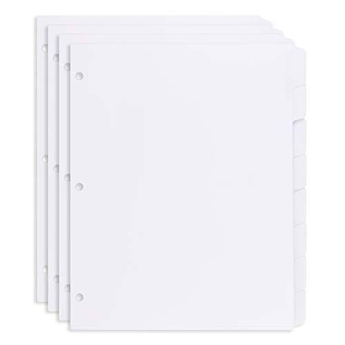 아마존 Basics 8-Tab 바인더 디바이더,양각기,분할기, 화이트 라벨 디바이더 간편 필, 4-Pack