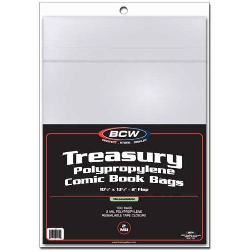 BCW 1-TB-R 밀봉가능,밀봉 Treasury Comic 북 커버 백