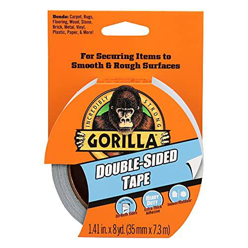 Gorilla Double-Sided 테이프, 1.41 x 8 yd, 그레이, (팩 of 1)