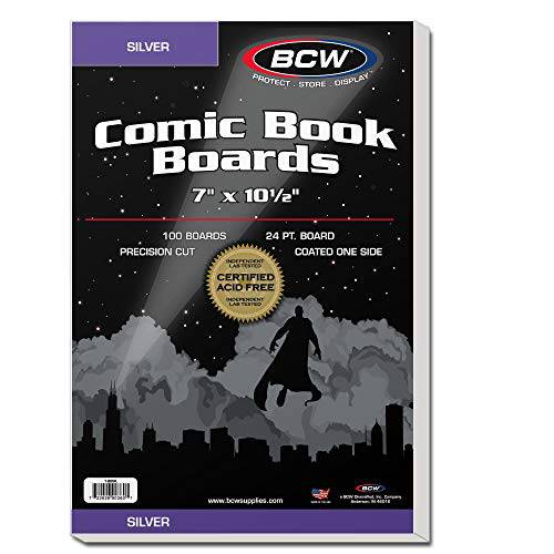 BCW 실버 Age Comic 북 백킹 보드 - 100 ct