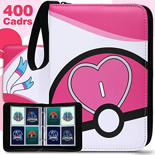 4-Pocket 트레이딩 카드 바인더 커버, 400 포켓 게임 카드 바인더, 3-Ring 카드 보관함 앨범 홀더 Most 스탠다드 사이즈 카드