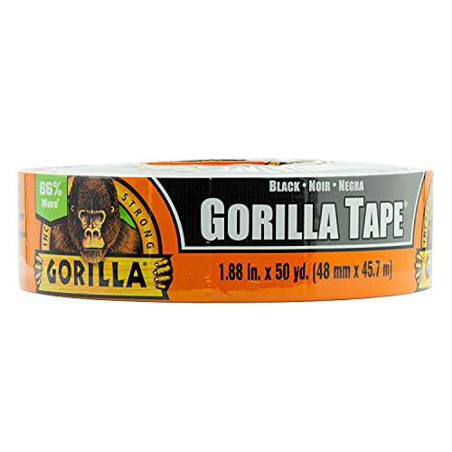 Gorilla 덕트테이프, 강력 접착 테이프, 1.88 x 50yd, 블랙