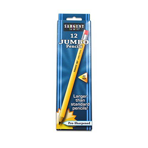 Sargent 아트 72 x 2pk 점보 연필, 144 total Class 팩, 초보자 Yellow 연필, 메가 사이즈, Non-Toxic (12)