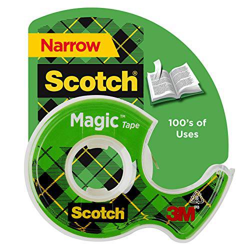 Scotch 매직 테이프, 1 롤, 다양한 사용목적, 보이지않는, 설계 리페어링, 1/ 2 x 800 인치, 디스펜서 (119)