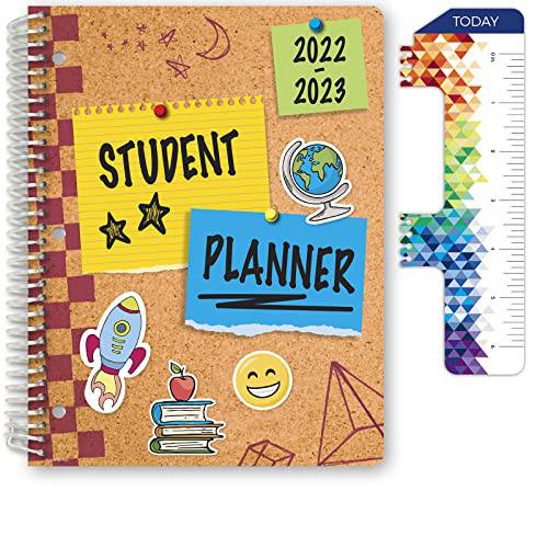 글로벌 Datebooks 2022-2023 초등학교 학교 학생 아젠다,어젠다 노트북, 8.5x11 in 데일리 위클리 먼슬리 수납 - 포함 책갈피, 계획 스티커, 위클리 Vocab, and Academic Resource 페이지