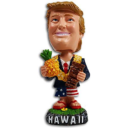 대통령 Trump 하와이 Bobble 헤드 대쉬보드 인형 Tiki 파인애플
