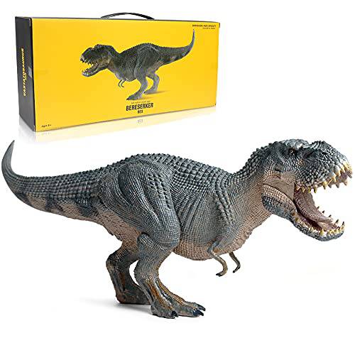 EOIVSH 공룡 장난감 Vastatosaurus Rex 움직일수있는 밑날, 현실적 공룡 액션 피규어 Tarbosaurus, 플라스틱 라지 공룡 피규린,피규어 V-Rex 보관함,  케이크토퍼, 파티 선물 (블루)